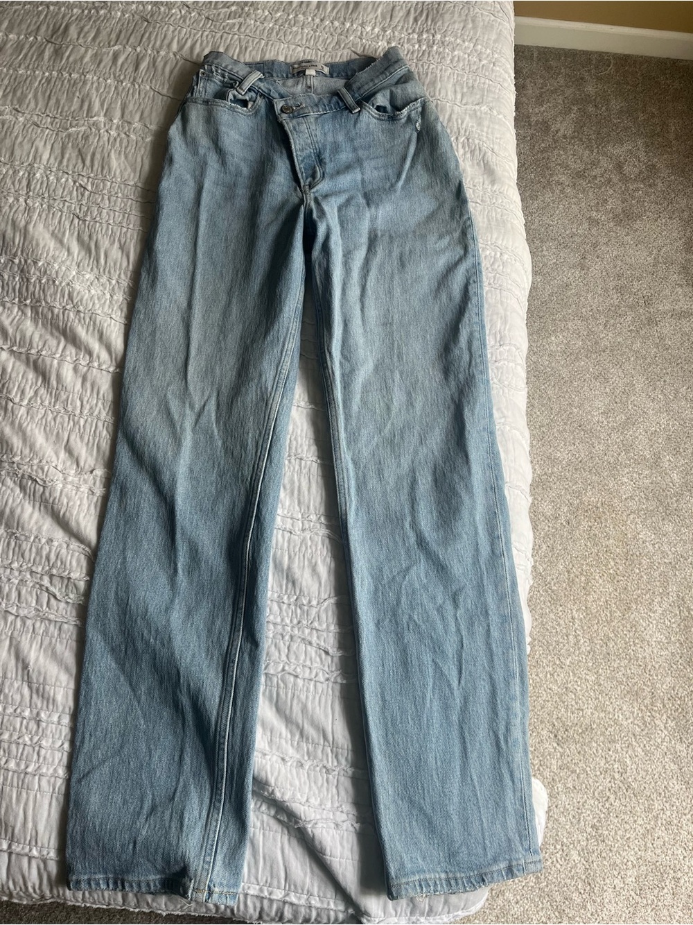 Abercrombie & Fitch Light Blue Straight-Leg Jeans curve love
